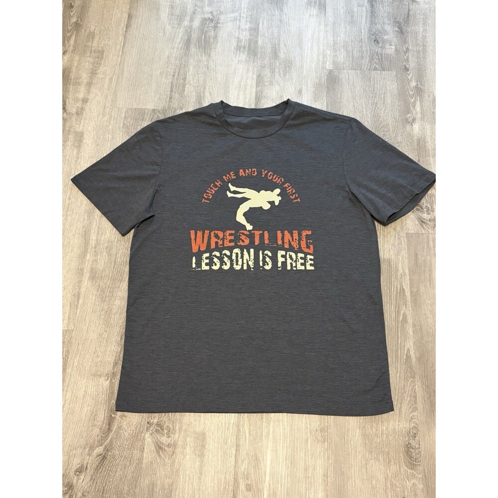WRESTLING T-Shirt Men's XL Gray Short Sleeve Crewneck